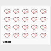 Sticker Carré Chien Paws Red Heart Love (Feuille)