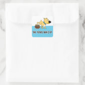 Sticker Carré Chien Peeing sur le gâteau d'anniversaire : années (Sac)