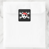 Sticker Carré Chien pirate (Sac)