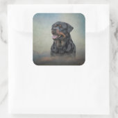 Sticker Carré Chien Rottweiler (Sac)