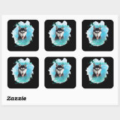 Sticker Carré Chien | Sibérie Husky Dog Restaure Mon Âme (Feuille)