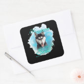 Sticker Carré Chien | Sibérie Husky Dog Restaure Mon Âme (Enveloppe)