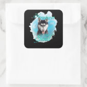 Sticker Carré Chien | Sibérie Husky Dog Restaure Mon Âme (Sac)
