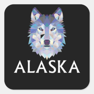 Sticker Carré Chien   Sibérie Husky Husky Chien visage