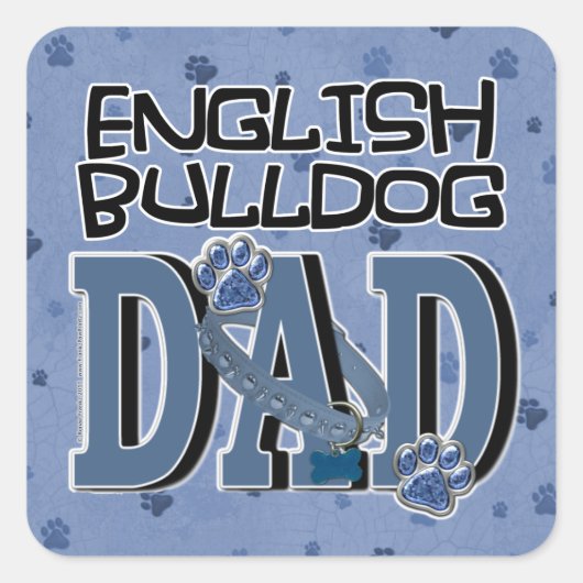 Sticker Carré Chien-taureau anglais DAD (Devant)