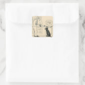 Sticker Carré Chien vieillissant (Sac)