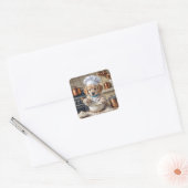 Sticker Carré Chiengolden Retriever chiot (Enveloppe)
