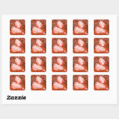 STICKER CARRÉ CHIENS BLANCS EN ROUGE (Feuille)