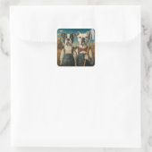 Sticker Carré Chiens de ferme Americana Portrait (Sac)