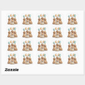 Sticker Carré Chiens de Goldendoodle d'anniversaire (Feuille)