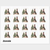 Sticker Carré Chiens de Noël Dobermann (Feuille)
