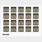 Sticker Carré Chiens de Noël joyeux (Feuille)