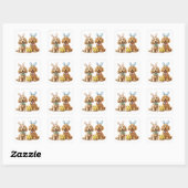 Sticker Carré Chiens de Pâques Goldendoodle (Feuille)