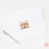 Sticker Carré Chiens de Pâques Goldendoodle (Enveloppe)