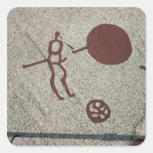 Sticker Carré Chiffre masculin avec le soleil