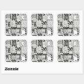 Sticker Carré Chiffres Abstraits indiens inspirés (Feuille)