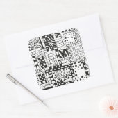 Sticker Carré Chiffres Abstraits indiens inspirés (Enveloppe)