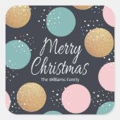 Sticker Carré Chiffres de fête modernes Noël neigeux (Devant)