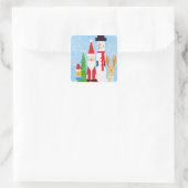 Sticker Carré Chiffres de Noël (Sac)