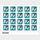 Sticker Carré Chihuahua aux cheveux longs ou Papillon Conception (Feuille)