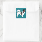Sticker Carré Chihuahua aux cheveux longs ou Papillon Conception (Sac)