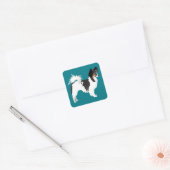 Sticker Carré Chihuahua aux cheveux longs ou Papillon Conception (Enveloppe)