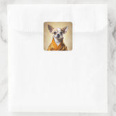 Sticker Carré Chihuahua bouddhiste (Sac)