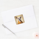Sticker Carré Chihuahua bouddhiste (Enveloppe)