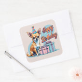 Sticker Carré Chihuahua couleur chien (Enveloppe)