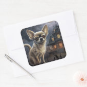 Sticker Carré chihuahua Halloween effroi (Enveloppe)