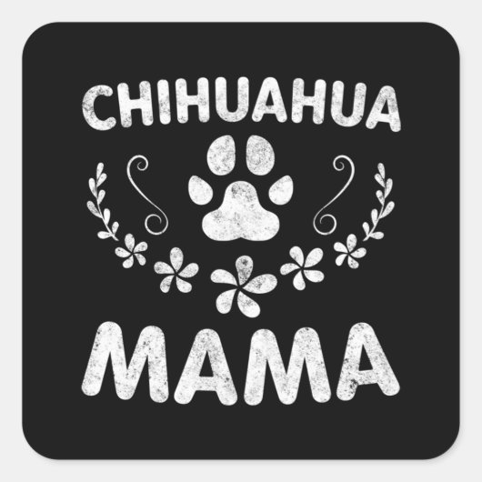 Sticker Carré Chihuahua Mama (Devant)