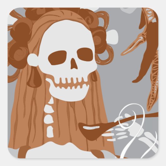 Sticker Carré chili colorado : orange brûlé (Devant)