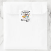 Sticker Carré Chillin' in the Sky Cute Cloud Design pour l'été a (Sac)