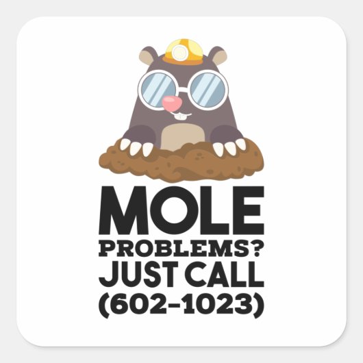 Sticker Carré Chimie - Problèmes de mole (Devant)