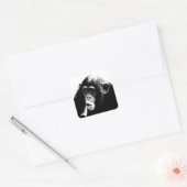 Sticker Carré Chimpanzé noir blanc (Enveloppe)