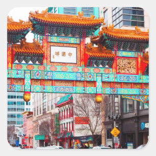 Sticker Carré Chinatown à Washington, DC.