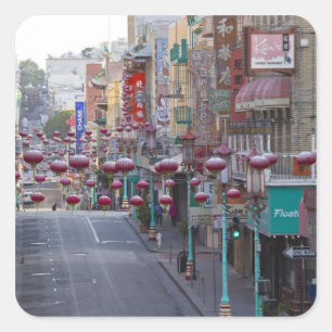 Sticker Carré Chinatown sur Grant Street à San Francisco,