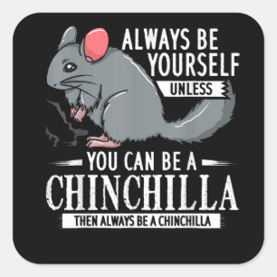 Sticker Carré Chinchilla Cadeau Funny mignon animal