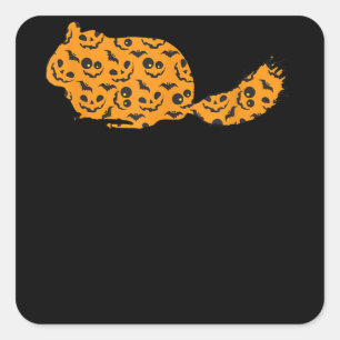 Sticker Carré Chinchilla Easy Halloween tenue Rodent Lazy