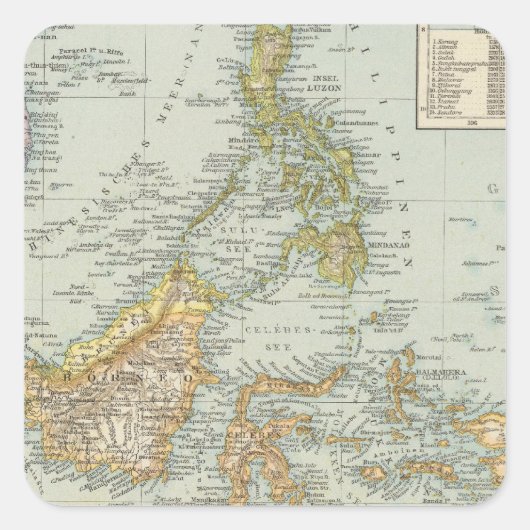 Sticker Carré Chine indo et archipel malaisien (Devant)