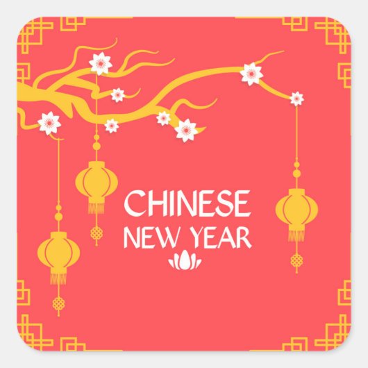Sticker Carré Chinese New Year (Devant)