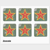Sticker Carré Chinois PLA Star Roundel Rustique (Feuille)