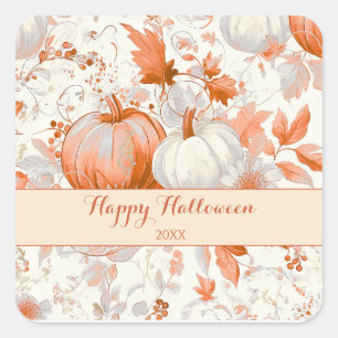Sticker Carré Chinoiserie élégante d'automne Halloween
