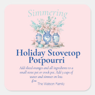 Sticker Carré Chinoiserie Holiday Potpourri Stovetop
