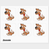 Sticker Carré Chiot (Feuille)