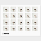Sticker Carré chiot beagle (Feuille)