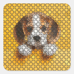 Sticker Carré Chiot, Beagle, animal