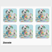 Sticker Carré Chiot dalmate (Feuille)
