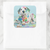Sticker Carré Chiot dalmate (Sac)