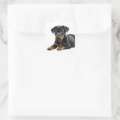 Sticker Carré Chiot de Doberman Pincer (Sac)